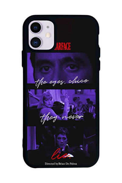 SCALETA CASE iPhone 11 Uyumlu Tony Montana Tasarımlı Glossy Mat Siyah Silikon...