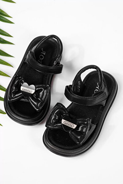 Zaira Sandale fete negre din piele ecologica Anemona #22179