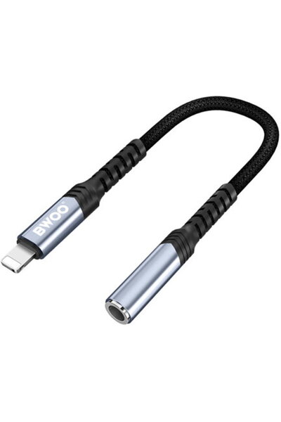 Bwoo AUDIO LIGHTNING - ADAPTOR JACK 3.5MM - NEGRU