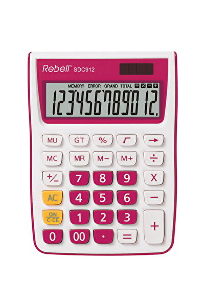 rebell Calculator de birou, 12 cifre, 145 x 104 x 26 mm, SDC 912 - alb/roz