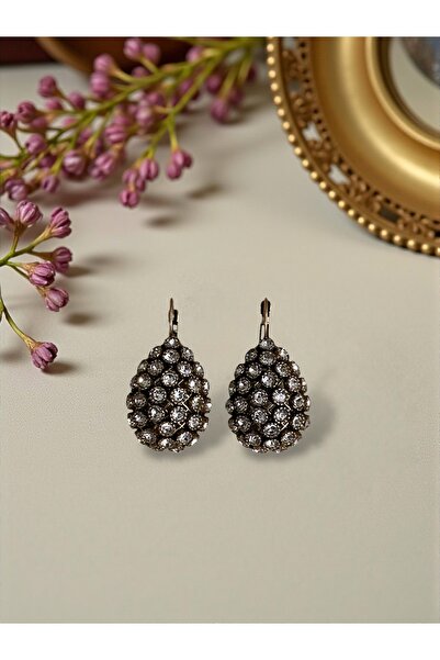 FAYRA ACCESSORIES Diamond Mounted Zircon Stone Cluster Earrings