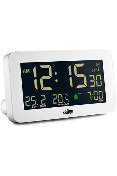 Braun Настолен часовник BC10 DCF-W Радио будилник бял