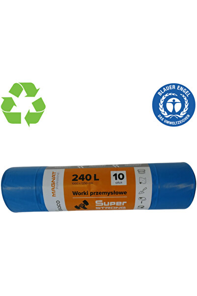 Resaco Pungi de plastic reciclate super rezistente, 240L, 100x125cm, 57 micro...