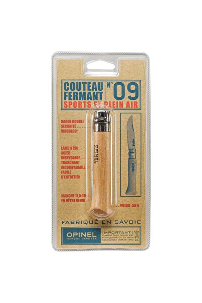 Opinel Cuțit de buzunar nr. 09 din oțel inoxidabil