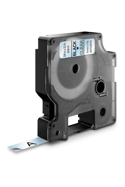 Dymo D1 9 мм черни/прозрачни етикети 40910