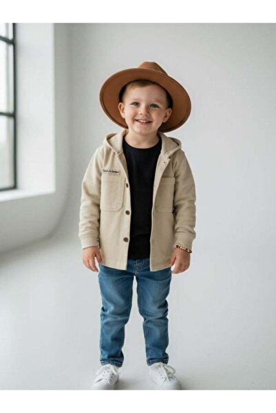 Zekids Baby Boy Hooded Buttoned Jacket