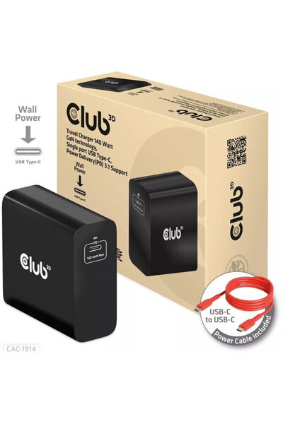 Club 3D Încărcător 1xUSB Tip C, PD 140W