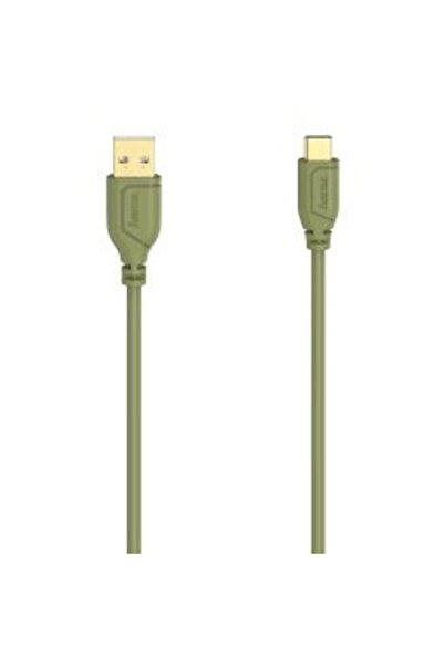 Hama Καλώδιο USB-C "Flexi-Slim", USB 2.0, 480 Mbit/s, Turtle Green, 0,75 m