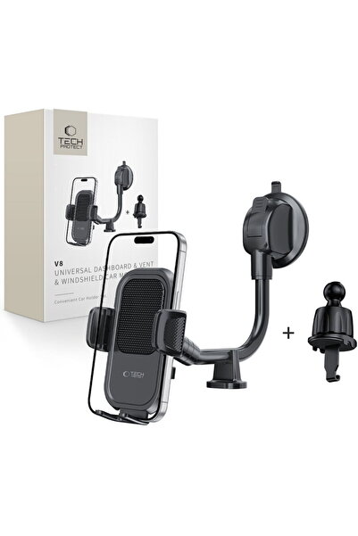 Tech-Protect Suport auto universal V8 cu braț lung, negru, pentru bord și par...