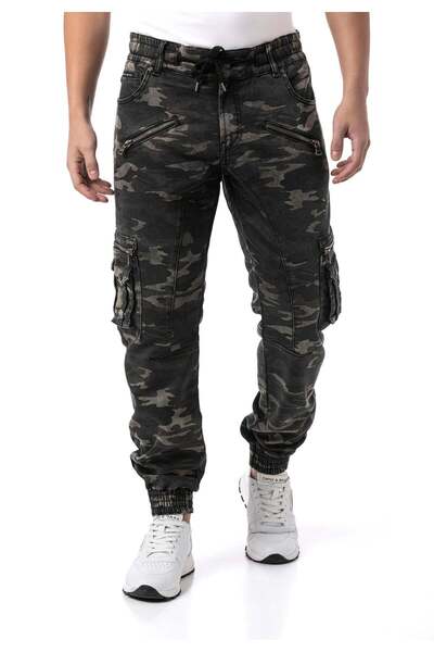 Cipo & Baxx CD908 Ανδρικό παντελόνι φόρμας Cargo με σχέδιο καμουφλάζ, φερμουά...