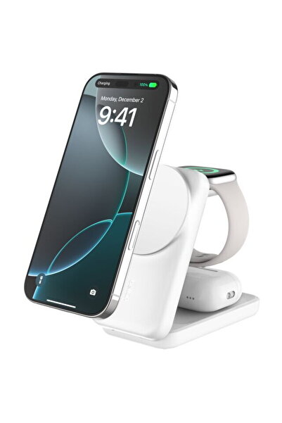 Belkin УлтраЧардж 25W Qi2 магнитен 3-в-1 Лад.клав.б.с. WIZ036kqWH