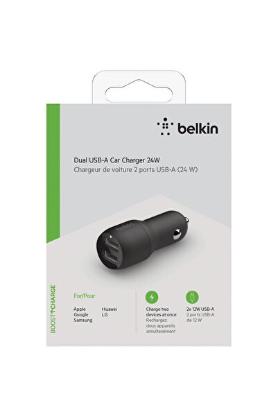 Belkin Încărcător auto USB-A 24W negru CCB001btBK