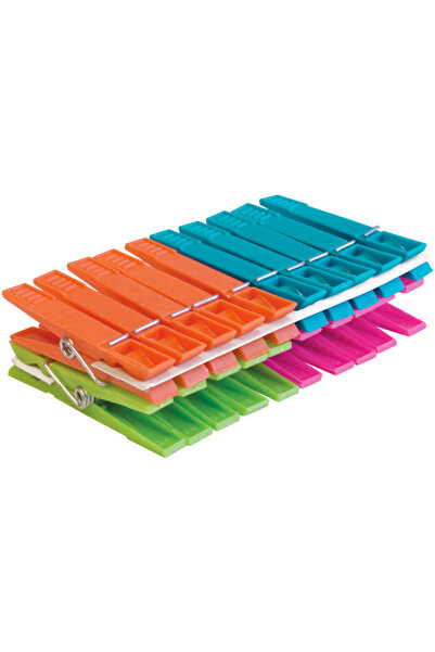 YORK Clești de rufe din plastic, 20 buc/set, standard - culori asortate