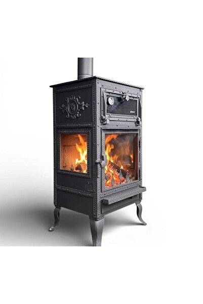 Nurak Kuzine Soba 3 Camlı Fırınlı Şömine Soba