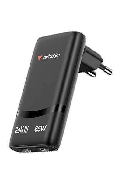 Verbatim Fold n Go GaN Charger 65W 2xUSB C