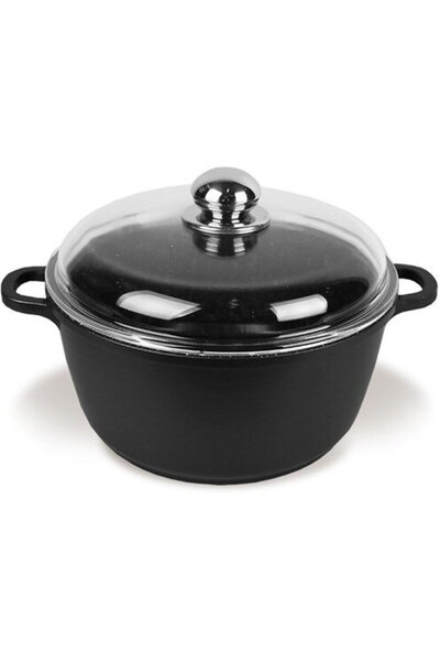 Maestro MR-4624C Pot with lid 24 cm 4 l Black