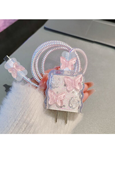 PSGT Iphone 18w/20w Uyumlu Şarj Kılıfı, Şarj Kablosu Örme Aparatı, Toparlayıc...