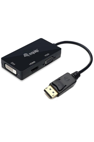 EQUIP Adaptor Displayport->HDMI/VGA/DVI negru