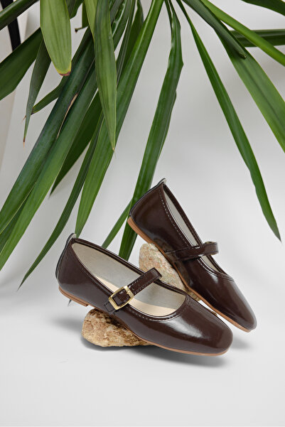 Tonny Black Kadın Acı Kahve Kadın Üstten Kemerli Tokalı Rahat Günlük Babet