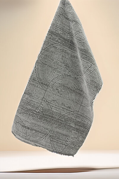 turgut İnce Bambu Halı Gri Modern Soyut Desenli Yıkanabilir Kaymaz Taban Robo...