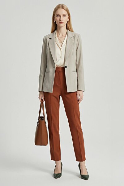 Rays 4594A Striped Classic Collar Jacket Striped-Grey