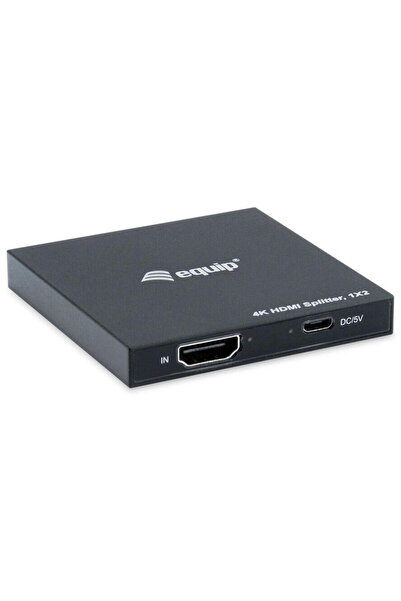EQUIP Splitter HDMI 1.4 cu 2 porturi ultra subțire 4K/30Hz, negru