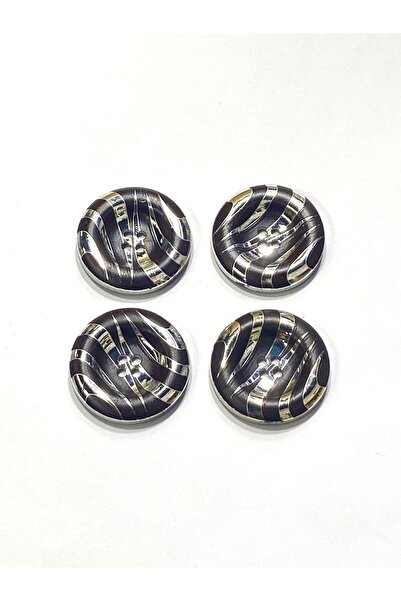 karantuhafiye Coat & Cardigan Button – Silver Metallized – 3.8 cm – Set of 4 ...
