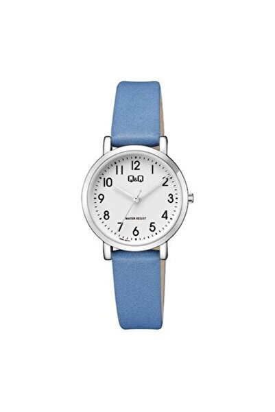 Q&Q Ceas pentru copii Q58 cu cadran alb, curea albastră, cifre arabe