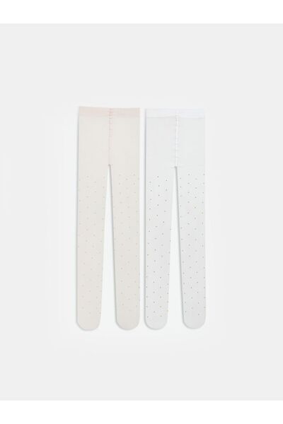 LC Waikiki Polka Dot Baby Girl Pantyhose 2-Pack