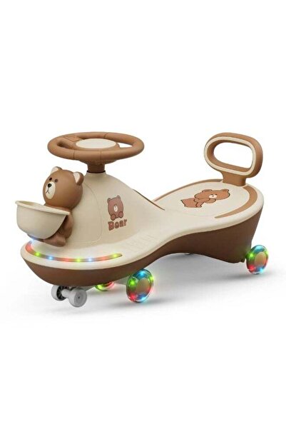 BAYBEE سيارة متأرجحة مع سلة أمامية، عجلات من البولي يوريثان مزودة بإضاءة LED،...