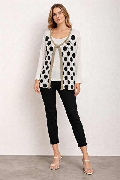 Desen Triko Twomail Polka Dot Cardigan