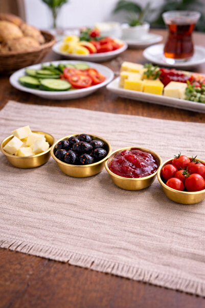 MİMOZA PARK 4 Pieces Gold Stainless Steel Mini Bowl Serving Set, Snack Bowl, ...