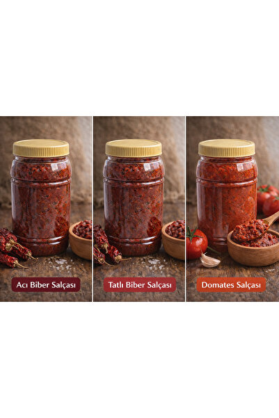 Joker Luxe Antep Usulü Ev Yapımı Salça 3’lü Set – Domates, Tatlı Biber, Acı B...