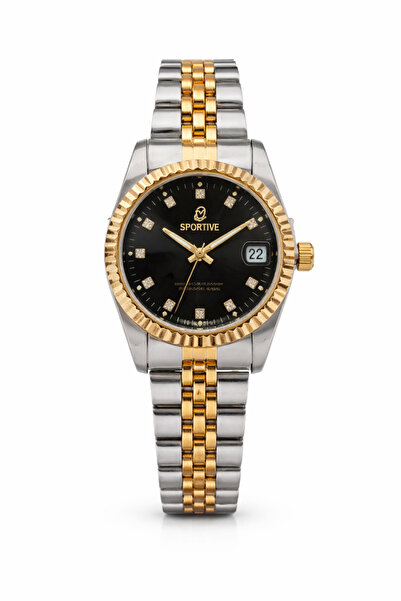 SHINELUC Brand Model Stone Black Dial Steel Women's Watch