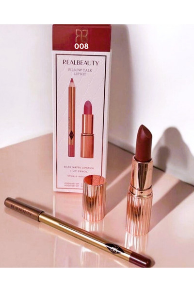 real beauty Lip liner + long-lasting creamy lipstick – No. 008
