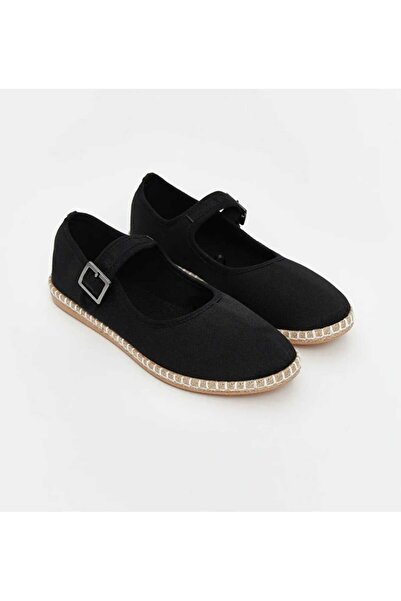 ABBA Women's Black Espadrille Ballet Flats (Not Suitable for Scalloped Feet)