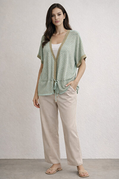 Desen Triko Twomail Waist Cinched Vest