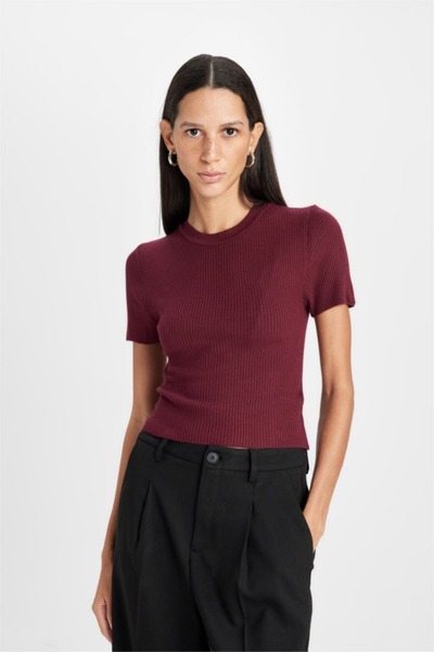 Flaubert -Women's Combed Cotton Fabric Short Sleeve Crop Slim Fit 12