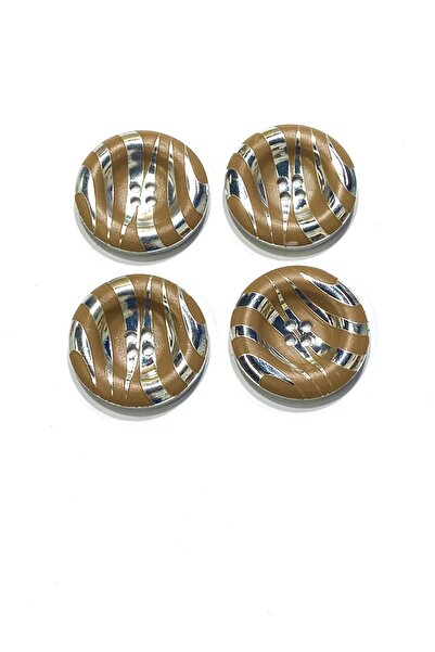 karantuhafiye Coat & Cardigan Button – Silver Metallized – 3.8 cm – Set of 4 ...