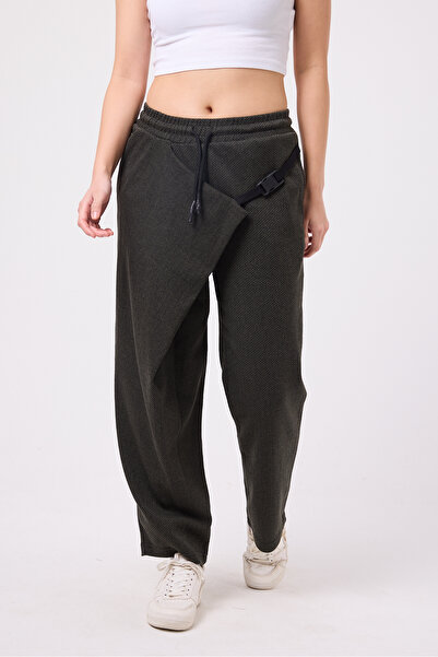 Superbluemexico Women's Street Style Belted Baggy Pants