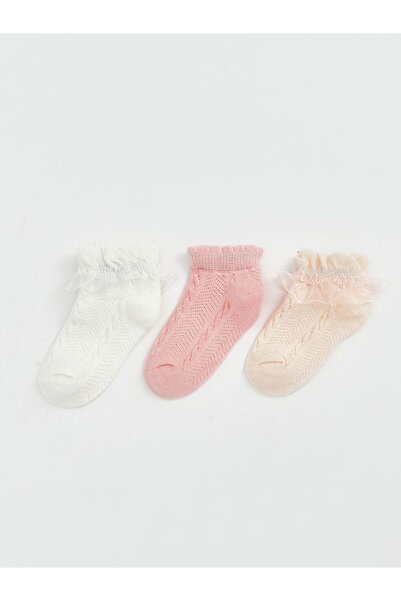 LC Waikiki Tulle Baby Girl Booties Socks 3-Pack