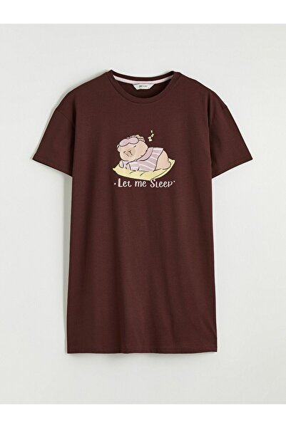 LC Waikiki Crew Neck Printed Women's Nightgown