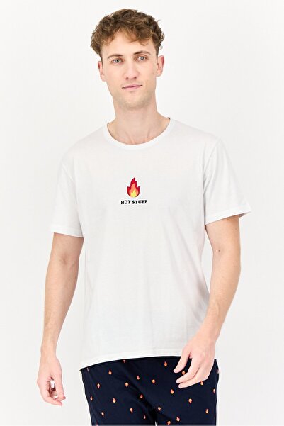 CELIO Men 2pc Crew Neck Graphic Print Short Sleeves T-Shirt And Pant, Multicolor