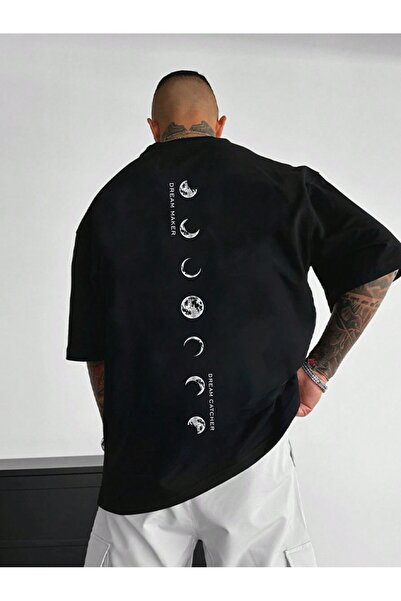 PENTHİLUS Moon Printed Breathable Men's Short Sleeve T-Shirt with Back Detail