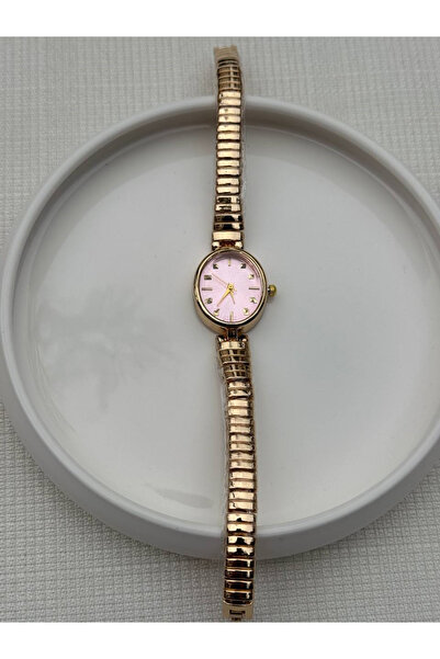 Betüştakıevi Gold Women's Wristwatch – Elegant Design with Pink Dial