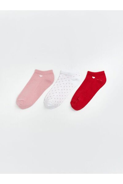 LC Waikiki Heart Patterned Women's Booties Socks 3-Piece