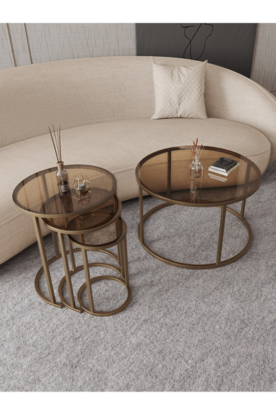 Dekoport Royal 75cm Orta Ve Zigon Sehpa Seti