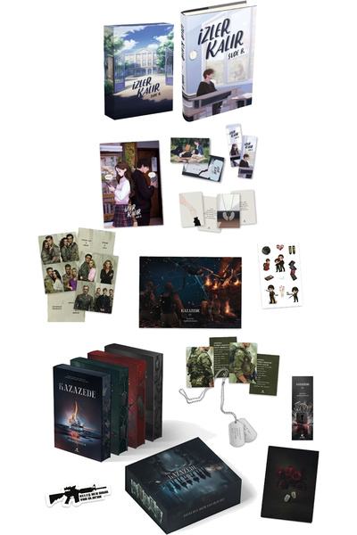 Pukka yayınları İzler Kalır 1 Kutulu Set Ciltli ve Kazazede 4lü Set Askeri Kü...