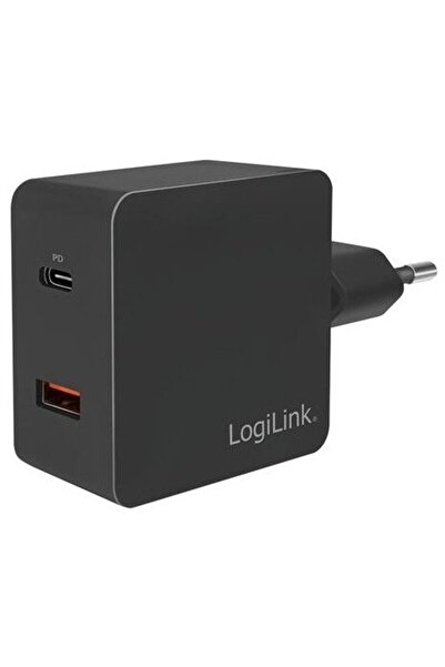 LogiLink Încărcător de perete USB Adapt cu 2 porturi, negru