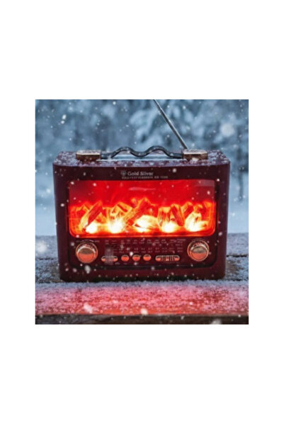 Gold Silver Şömineli Nostaljik Radyo GS-1100
